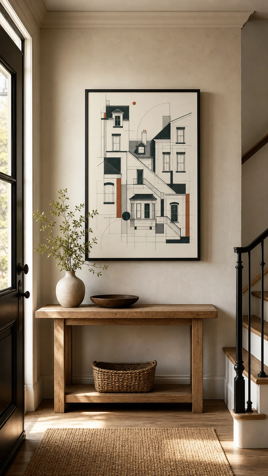 Styled entry visualization featuring Royal Line Albany Lines architectural artwork