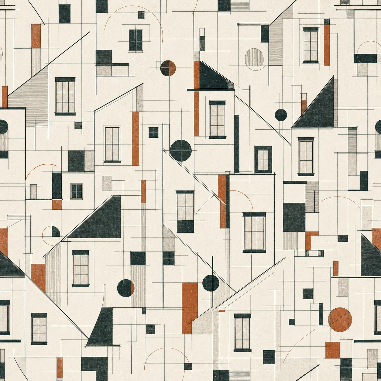Royal Line forest and copper geometric textile artwork