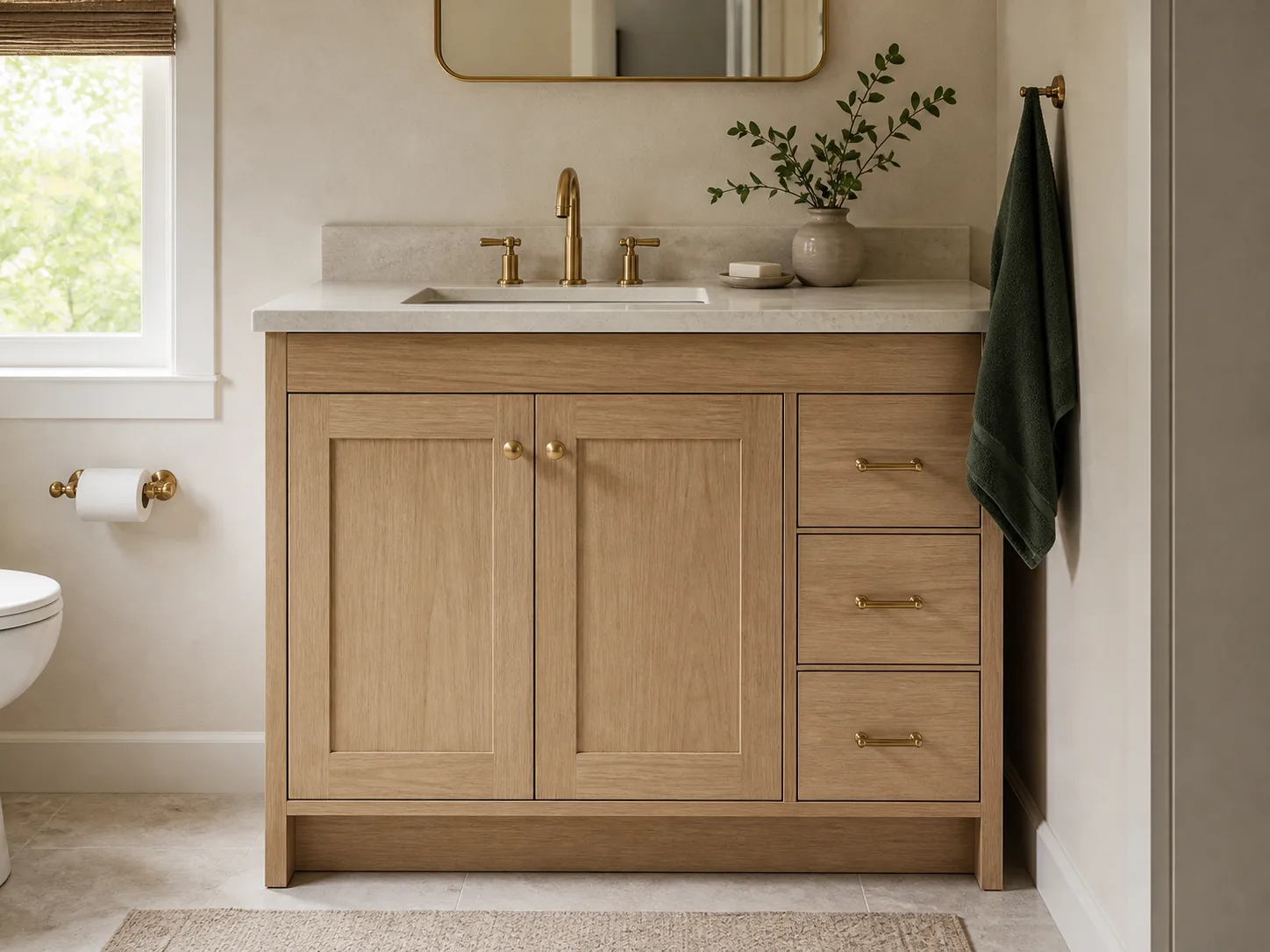 Illustrative cabinet-only vanity installation concept